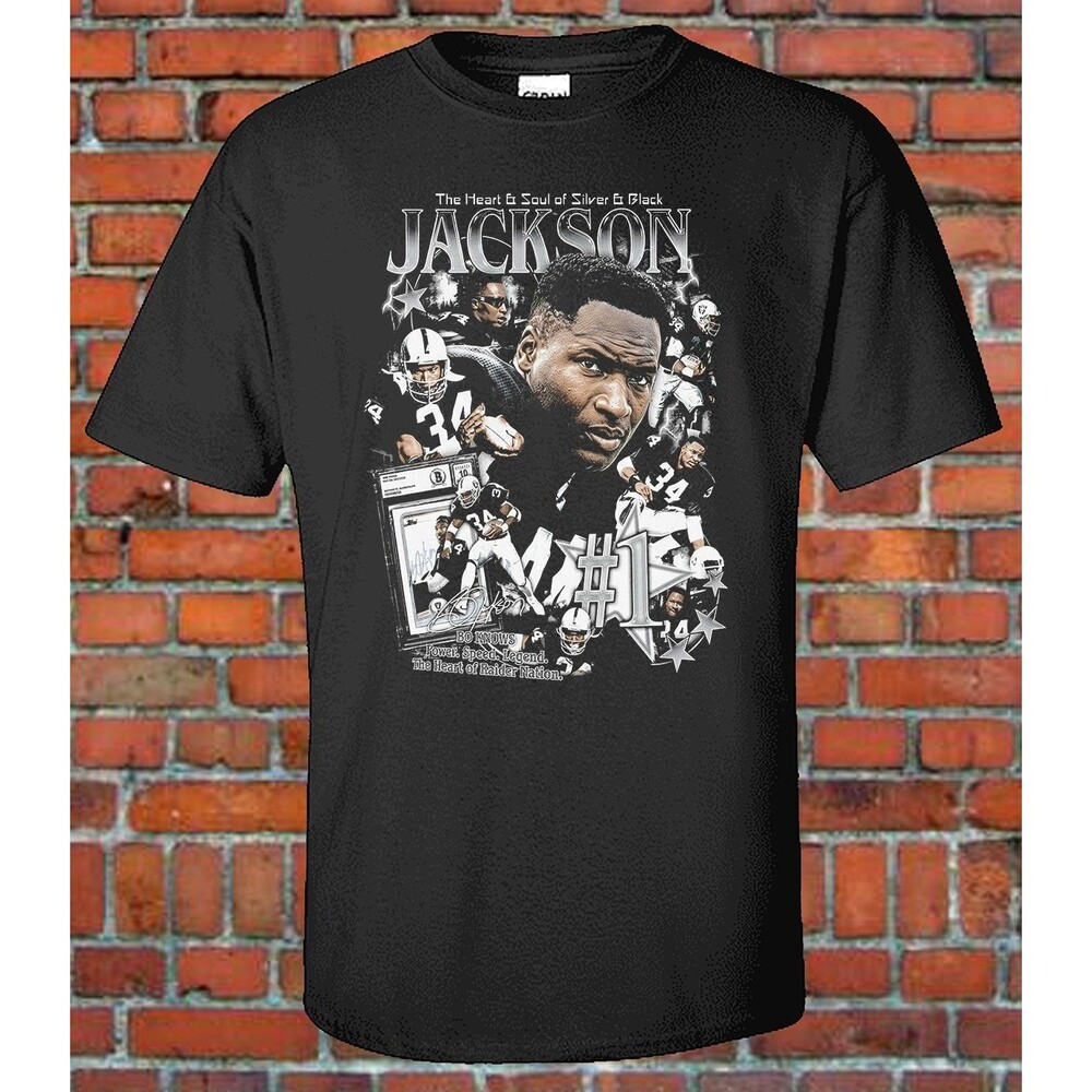 Vintage Style T-Shirt Retro Reproduction Bo Jackson 90s Bootleg Tee